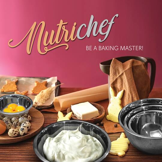 Nutrichef Stainless Steel Mixing Bowl Set